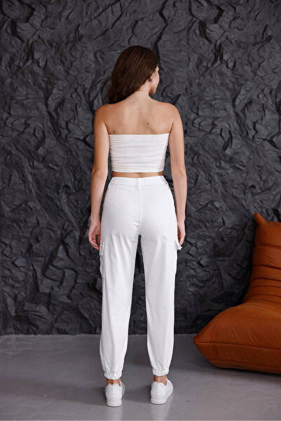 alanora Pantaloni de jogging pentru femei cu talie înaltă elastică - Buzunar cargo