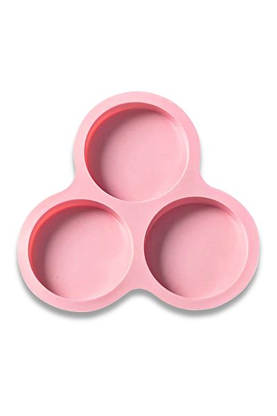 OEM Silicone Mold for Fryer, Oven, 3 Compartments, Non-Stick, Reusable, Pink