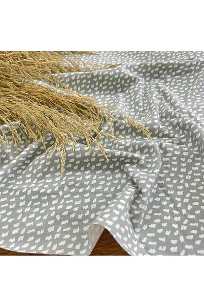 Kaf Kumaş Printed Cotton Combed Single Jersey Fabric |   White Dots