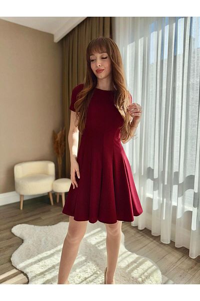 Dilay Gökoğlu Butik Oval Neck Flounce Dress