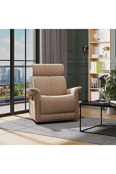 Adore Mobilya Monoca Döner Ve Sallanır Mekanizmalı Baba Ve Tv Koltuğu-vizon 87x97x102 Cm