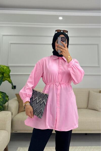 HİFADEN Γυναικείο πουκάμισο Hijab με λεπτομέρεια με αγκράφα στη μέση