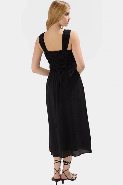 PayBuy Midi Length Crinckle Organza Woven Dress Square Neckline Lined Gipeli Design Comfortable Cut Modern Style