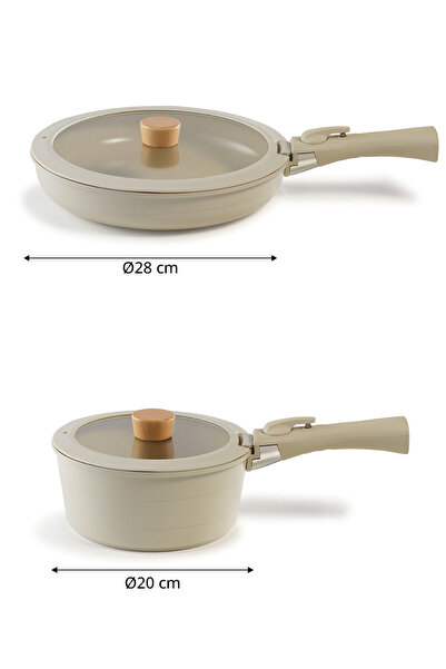 NEOFLAM Beige Inductıon Midas Starter Set 6 Pieces