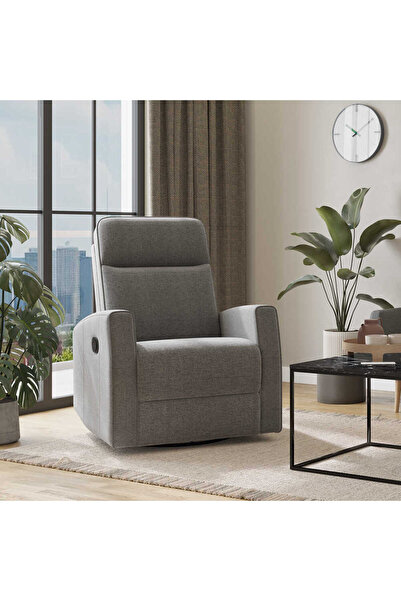 Adore Mobilya Torino Döner ve Sallanır Mekanizmalı Baba ve TV Koltuğu-Bej-Gri 75x94x102 cm