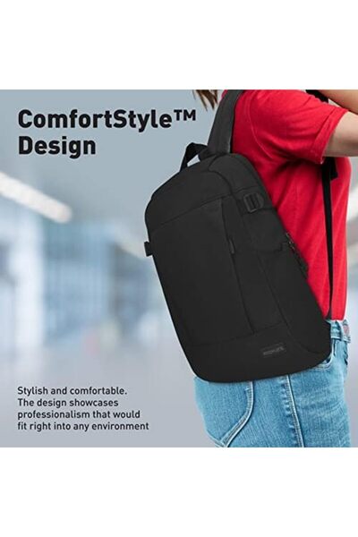 Promate حقيبة ظهر للكمبيوتر المحمول مقاس 15.6 بوصة، حقيبة كتف مريحة وقابلة للتعديل مع ملحقات متعددة