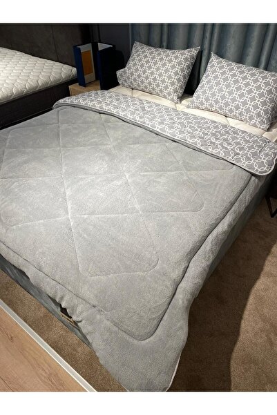 Violacasa Double Sided Welsoft Quilt Set Double Gray Chain