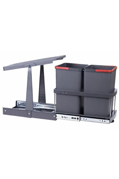 Pyramith P9153 12 12 Lt. Antrasit Teleskopik Raylı Çöp Kovası