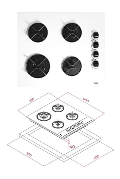 Teka Chef 6 Premium Beyaz Ankastre Set (GBE 64002 OCAK/HAK 627 FIRIN/ATV 60 DAVLUMBAZ)