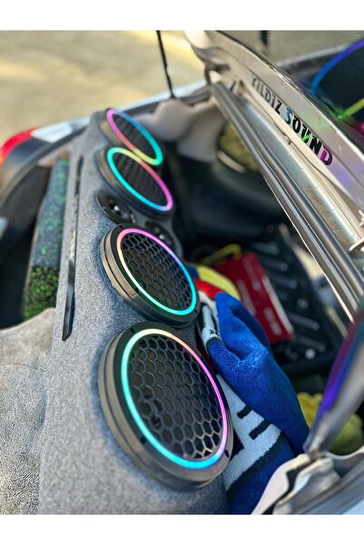 LED LEVEL 20cm Pixel Ledli Sese Duyarlı 358 Modlu Midrange Kapağı 1 Takım 2 Adet