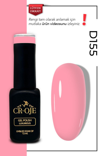 CROJE KALICI OJE Kalıcı Oje D155- Pembe (12 ML.)