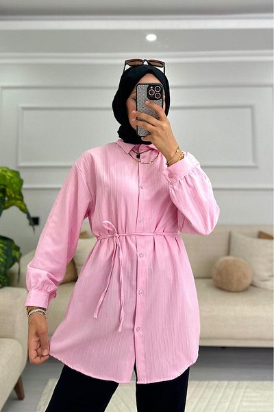 HİFADEN Γυναικείο πουκάμισο Hijab Monaco με λεπτομέρεια με μπαλόνι