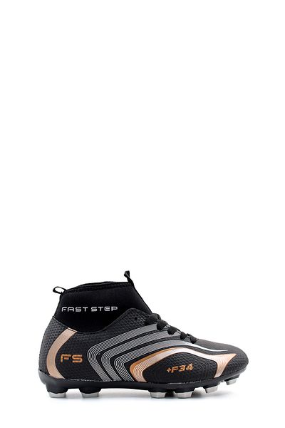 FAST STEP Black Copper High Top Socks Crampon Astroturf Football Sports Shoes 930XA034K