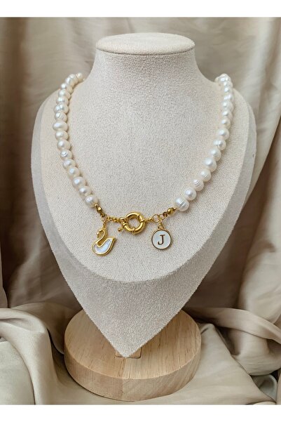 JOVİ ATELİER 50cm Sertifikalı Kuğu Gerçek Inci Kolye 50 Cm Gemici Kilit Çeyre...