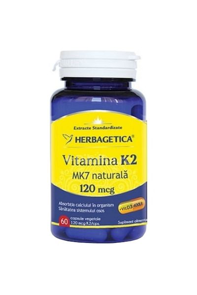 herbagetica Vitamina K2 Mk7 120 mcg x 60 capsule,