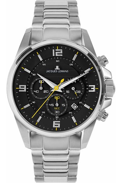 Jacques Lemans Mens Watch 1-2118d, Quartz, 44mm, 10atm