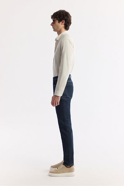 Avva Ανδρικό παντελόνι Indigo Slim Fit από σιλικόνη που πλένεται A51y3530