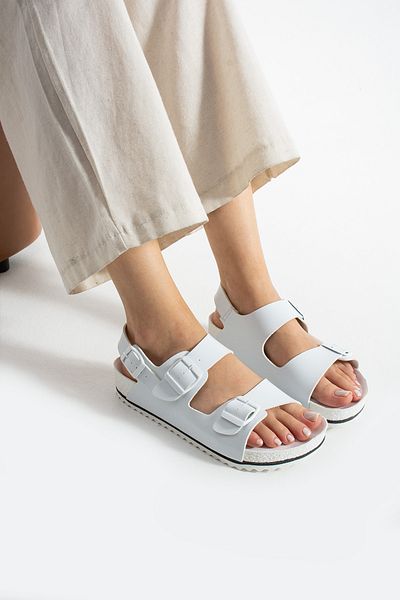 COMFORT OF PANTOFOLE Λευκά γυναικεία σανδάλια