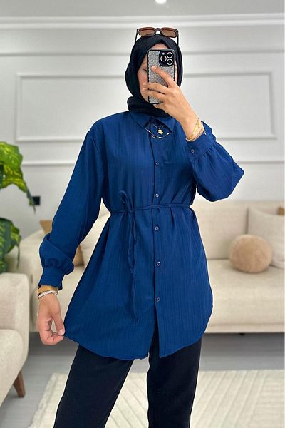 HİFADEN Γυναικείο πουκάμισο Hijab Monaco με λεπτομέρεια με μπαλόνι