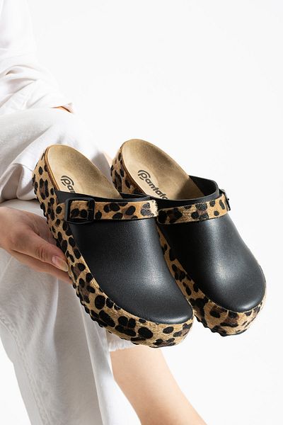 COMFORT OF PANTOFOLE Papuci sabo leopard