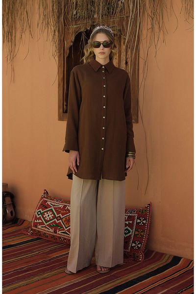Fatma Atasoy Ironed Stone Linen Trousers
