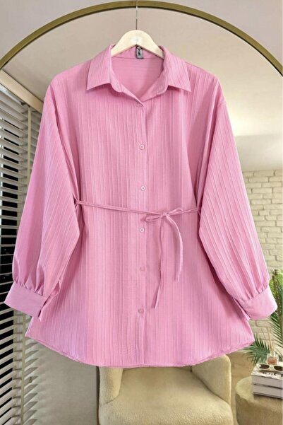 HİFADEN Γυναικείο πουκάμισο με λεπτομέρεια με πλισέ στον ώμο, μανίκια μπαλόνι, μονακό, τεσετούρ, μανεκέν Ύψος:1,67 KG:62