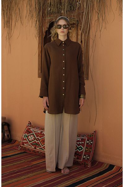 Fatma Atasoy Ironed Stone Linen Trousers
