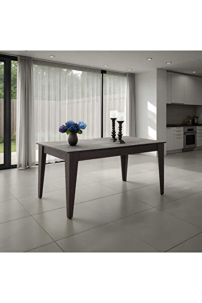 Adore Mobilya Pool Açılır Yemek Masası-Godiva-Mermer 160-200x75x90 cm (GxYxD)