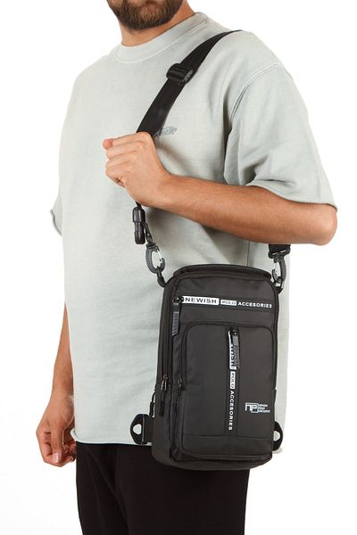 Newish Polo Men's Fabric Backpack Hand and Shoulder Bag Black - White