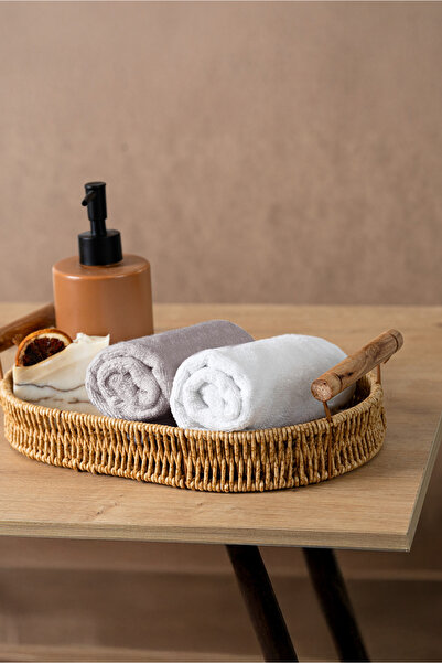 Rikka Home مجموعة مناشف يد/ضيافة فائقة النعومة والحجم من القطن الخالص 100% (قطعتان 33×33 سم)