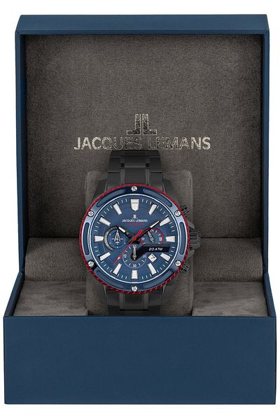 Jacques Lemans Mens Watch 1-2141g, Quartz, 48mm, 20atm