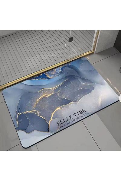 zyteq Covor baie ZYTEQ®️ diatom, absorbant, antiderapant, rulabil, 60x90 cm, albastru-auriu