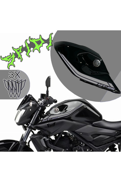 Yamaha MT-25 Gri Depo Şerit Sağ Sol 2015-2018