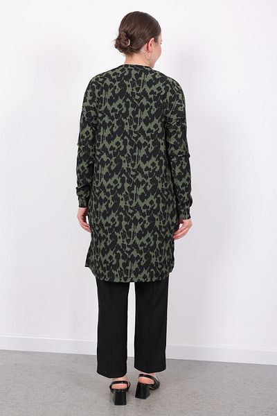 Linvey Summer Comfortable Fit Wrinkle Fabric Leopard Pattern Double Suit Elastic Pants & Loose Cut Tunic