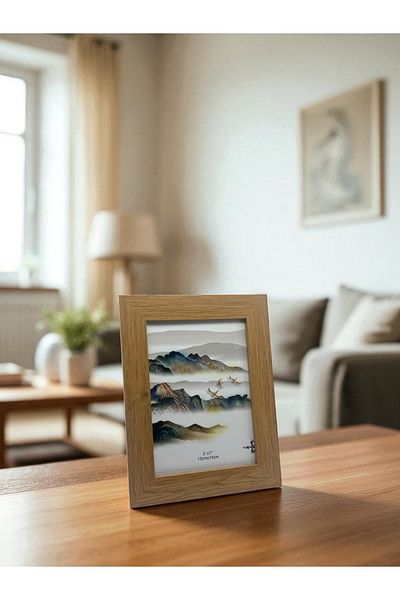 CİHO Ciho 13×18 cm Glass Wooden Decorative Contrast White Detailed Photo / Memory Frame