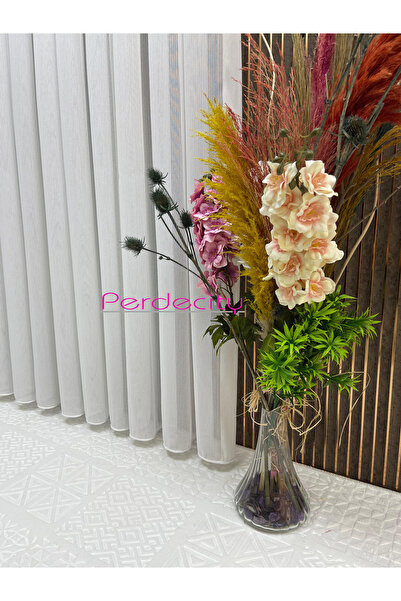 PERDECITY Cabir Silvery Striped Heavy Weight Tulle Curtain 1X3 Tight Pile No Wrinkles No Ironing