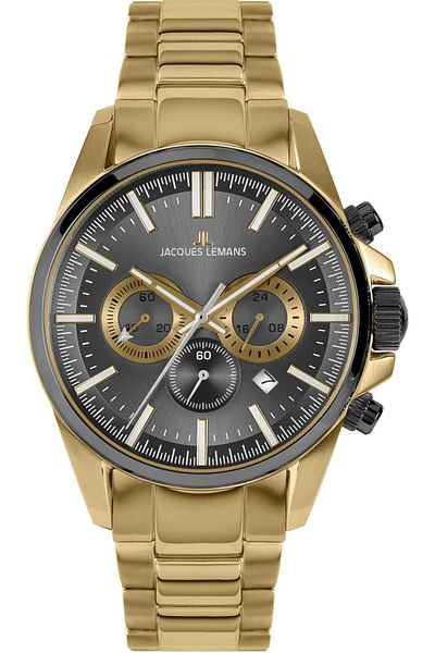 Jacques Lemans Mens Watch 1-2119h, Quartz, 44mm, 10atm
