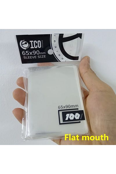 Choice 100 قطعة من أكمام البطاقات الشفافة ذات الفم المسطح مقاس 65 × 90 مم لحماية بطاقات التداول TCG ودرع التارو وألعاب الطاولة Ma