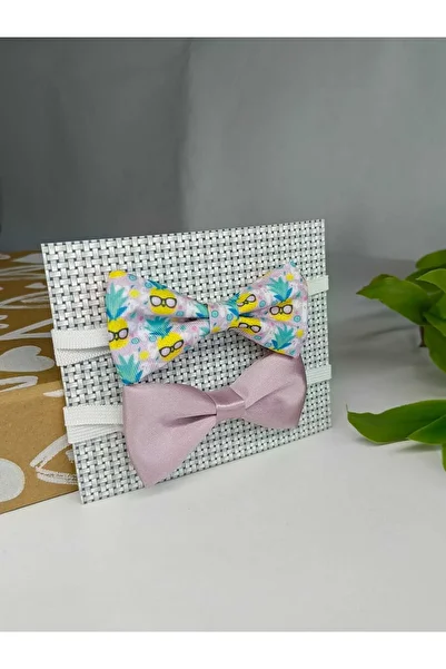 GallanD Plain Patterned Children's Bow Tie Set of 2 Birthday Wedding Special Day Practical Elastic Single Bow Tie