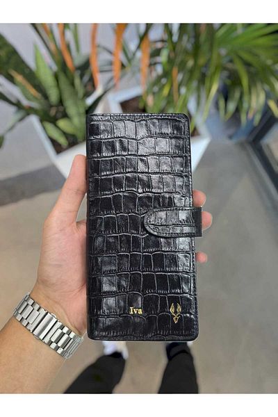 Visso leather Visso 701 Original Leather Wallet with Phone Compartment Clutch Bag Portfolio Men's Women's Leather Wallet