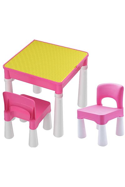Pitikot Set Masa cu 2 Scaune pentru copii Pitikot®, pentru diferite activitati, joaca sau luat masa, Roz