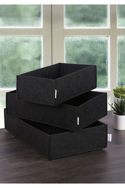 HOMİNG Multi-Purpose 3 Piece Felt Organizer Basket Set Hmy-6272