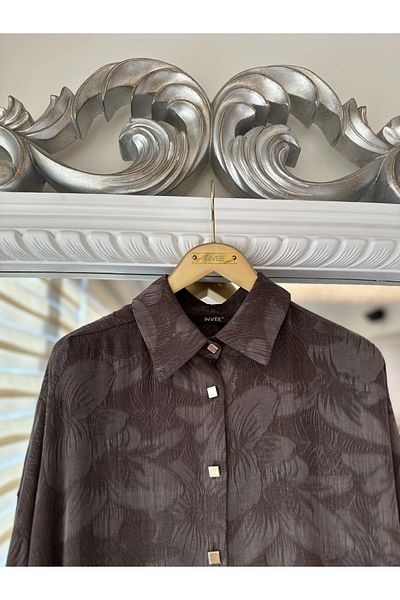 Invee Invee 7109 Floral Patterned Shirt - Brown