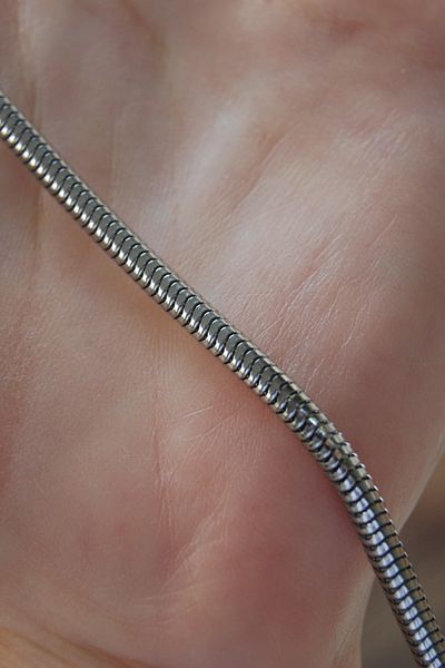 Rua Jewelry Steel Italian Round Snake Bracelet 3 mm Silver Color |   Non-Blackening, Unisex, 2 Years Warranty