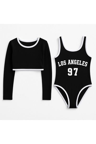 Lolliboomkids Costum de baie pentru înot Bolero cu mânecă lungă Piesă încrucișată în spate2 Utilizare diferită Costum de baie cu protecție solară