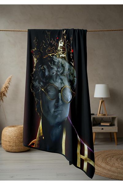 Doruklar Home Collection Πετσέτα θάλασσας με μοντέρνα σχέδια ψηφιακής εκτύπωσης 80x160 cm Pika08