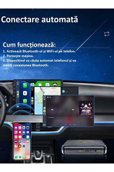 zyteq Wireless adapter CarPlay & Android Auto ZYTEQ® 2-in-1, Plug-and-Play, WiFi 5GHz, BT, compact, gray