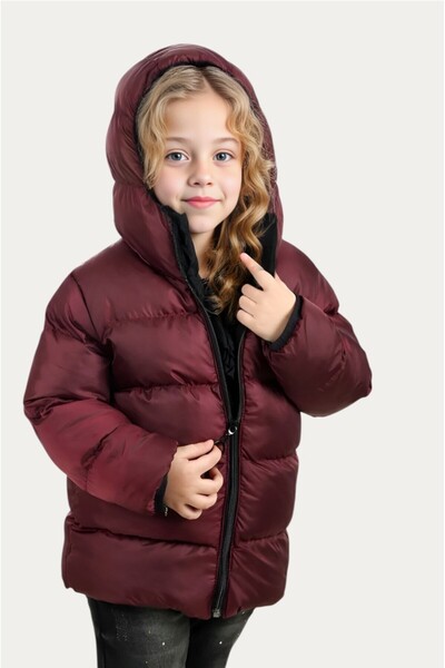 Firststops Bordo Flis komad za sportske devojke Sa krznom Sa kapuljačom Vodoo...