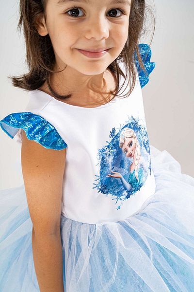 YAĞMUR KOStütüM Princess Elsa Themed Girl's Birthday Dress & Party Costume with Crown & Wand & Hair Gift