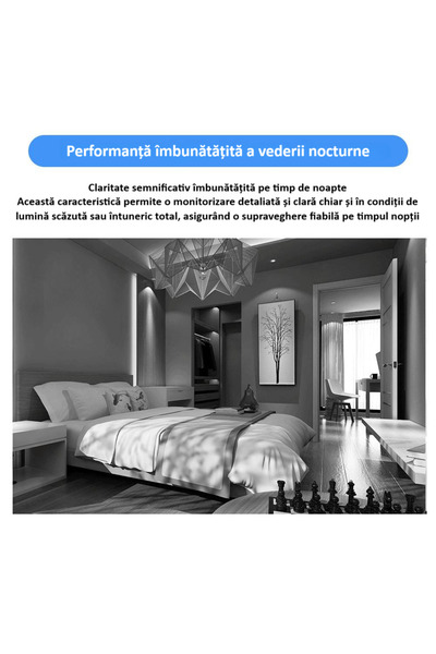 zyteq Camera wireless de supraveghere HD mini smart ZYTEQ, 1080P, interior/exterior, viziune IR, neagra